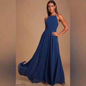 Lulus Mythical Kind of Love Dusty Blue Maxi Dress